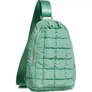 Sol and Selene Rejuvenate Quilted Puffy Sling Pack Bag Pistachio Green Backpack